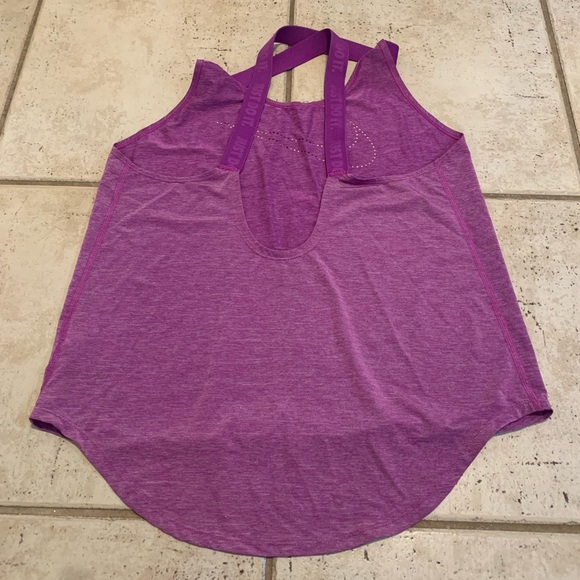 Nike Perforated Swoosh Flowy Workout Tank Top - Purple, Size S - Picture 4 of 5